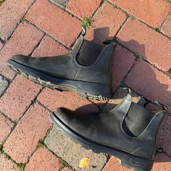 Men's US 12M AU11 Blundstone Leather Rustic Black/Gray #587 Chelsea - Picture 3 of 9